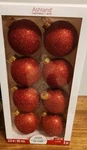 8 Ashland Christmas Ornament Set Glass Red Glitter 2 " New. Fixed Price $9.65.