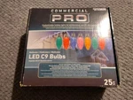 Gemmy Commercial Pro 25 Ct C9 Multicolor Led String Christmas Light Bulbs E17. Fixed Price $32.95.