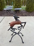 Pier 1 Wrought Iron Wood Rustic Reindeer Candle Holder 20 Embellished. Fixed Price $64.95.