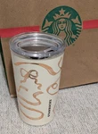 2025 Starbucks Holiday Ss Ribbon White And Gold 12OZ Tumbler Bows Christmas. Fixed Price $54.99.