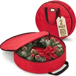Zober 2 Pack Oxford Christmas Wreath Storage Container 30 - Inch, Red. Fixed Price $27.02.