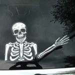 Skully Waving Skeleton Arm Wipertags Decal Made Usa Attaches Rear Vehic.... Fixed Price $30.41.