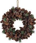 14" Pinecone, Bell And Berry Christmas Holiday Wreath. Fixed Price $19.99.