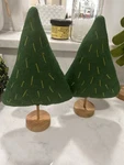 Wondershop 10" Felt Fabric & Wood Christmas Tree Figurine Green. Fixed Price $10.00.