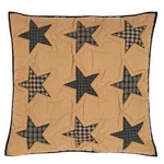 Primitive Quilted Euro Sham Teton Star Navy/tan Cotton Bedroom Decor Vhc Brands. Fixed Price $18.99.