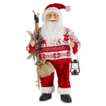 Holiday Time 18 Inch Christmas Santa Sweater W/lantern, Ski Poles Burlap Bag. Fixed Price $29.99.