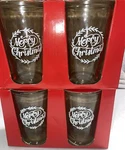 Set Of 4 Nicholas Square-happy Hollydays-merry Christmas-rock Glasses 9 Oz. Fixed Price $32.01.