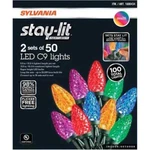Sylvania Staylit Platinum Led C9 Faceted Holiday Lights 2 Sets Of 50 Multi *niob. Fixed Price $34.99.