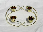 New 6.25" Dia Gold Advent Centerpiece & Set Of 4 Taper Candles 8.25" High. Fixed Price $24.99.