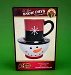 Cracker Barrel Love Days Snowman Christmas 3 Pc Ceramic Serving Gift Set. Fixed Price $5.39.