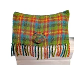 Mackenzie Childs Highland Rose Flower Pillow Wool Mohair Colorful Plaid 2 In 1. Fixed Price $149.95.