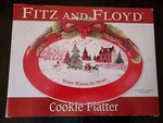 Fitz & Floyd Home Warms The Heart 14" Oval Christmas Cookie Plate Platter. Fixed Price $39.99.