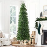 Shareconn 7.5 Ft Prelit Artificial Hinged Slim Pencil Christmas Tree With Warm. Fixed Price $219.99.