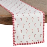 Saro Lifestyle 2198.R1654B In. Candy Cane Print Table Runner, Red. Fixed Price $7.20.