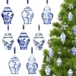 8 Pieces Christmas Chinoiserie Ornaments Mini Ginger Jar Porcelain .... Fixed Price $41.26.