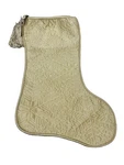 Gold Winter Snowflakes Quilted Type Fabric Stocking W/ Tassle 20. Fixed Price $23.70.