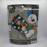 Bucilla Felt Christmas Stocking Kit #86864 Snowman With Presents Special Ed #29. Fixed Price $57.00.