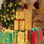 3 Christmas Lighted Gift Boxes 50 Led Up Present Home Yard Lawn Decor. Fixed Price $22.61.