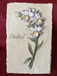 Home Interiors Wall Plaque Slate Look Fluted Relief Orchid Flower. Fixed Price $19.95.