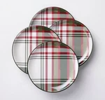 Hearth & Hand 4PK 10.5" Christmas Plaid Melamine Dinner Plates Green/red/cream. Fixed Price $44.99.