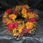 Autumn Harvest Fall Wreath Hanging Indoor Outdoor With Lights. Fixed Price $29.00.