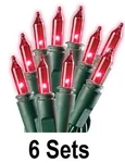 (6) Holiday Wonderland 4053-88A 50 Count Red Extra Bright Christmas Light Sets. Fixed Price $54.97.