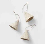 Studio Mcgee Threshold Christmas Tree Bell Ornaments Set 3 Ceramic Beige. Fixed Price $15.63.