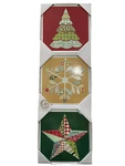 Vintage Christmas Star Ceramic Wall Plates 3-PIECE Set Holiday Decor 6"X18". Fixed Price $8.99.