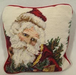 Vtg Sofa Throw Pillows Santa Christmas Needlepoint Tapestry Velvet 9 X. Fixed Price $21.99.
