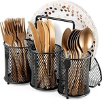 Metal Utensil Caddy Silverware Organizer, Paper Plate Holder Cutlery Container,. Fixed Price $30.67.