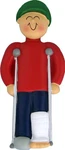 Crutches Male Personalized Christmas Tree Ornament. Fixed Price $22.95.
