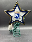 Kansas City Royals Star Art Glass Tree Topper With Light By The Memory Company. Fixed Price $45.00.