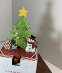 Kurt Adler ? Jc Penny Christmas Tree Stocking Holder Glitter Shiny Snowman Star. Fixed Price $12.95.