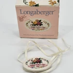 Longaberger 1999 Mother's Day Oval Pottery Floral Basket Tie In Box #36251. Fixed Price $16.79.