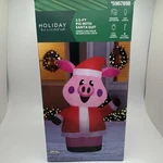 Inflatable Holiday Decor Outdoor 3.5 Ft Led Pig Santa Suit Christmas Airflow. Fixed Price $17.49.