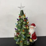 Lulu Home 13 Inch Led Light Up Ceramic Tabletop Christmas Tree With Santa. Fixed Price $33.00.