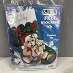 Design Works Crafts Felt Stocking Kit #5046 Playful Bears 16 Sequins Beads New. Fixed Price $14.95.