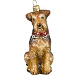 Airedale Dog Polish Blown Glass Christmas Ornament Decoration Made In Poland. Fixed Price $54.98.