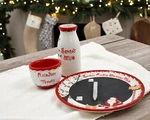 Child To Cherish Santa Cookie Plate Set With Milk Jug & Reindeer Bowl. Fixed Price $39.99.