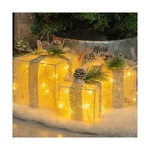 Hourleey Set Of 3 Christmas Lighted Gift Boxes, Pre-lit 60 Led Up Prese.... Fixed Price $50.19.