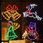 16" Christmas Window Decor Silhouette Lights Deer Bell Angel Snowman 4 PACK-Z9. Fixed Price $34.99.