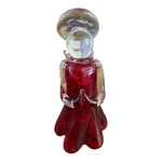 Art Glass Angel Figurine Red And Clear 6 1/2 Praying Christmas. Fixed Price $19.99.