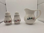 Salt & Pepper Shakers Creamer Pfaltzgraff Christmas Snow Village Ceramic. Fixed Price $16.00.