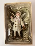 Porcelain Bell Ringing Angel Christmas Ornament Victorian Style Glitter Costco. Fixed Price $18.00.