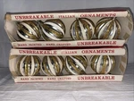 Vintage White, Silver, Gold Sparkle Unbreakable Italian Best-ever Ball Ornaments. Fixed Price $24.00.