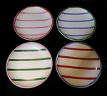 Nwot Threshold 4 Pc Set Of Glazed Stoneware 6" Appetizer Plates - Stripes!!!. Fixed Price $17.99.