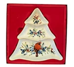 Nos Lenox Winter Greetings Cardinal Tree Shaped Dish Divided Server Christmas. Fixed Price $41.39.