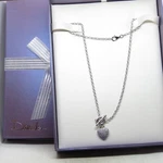 Daniel's Jpi Sterling Silver 925 Diamond Studded Heart Necklace 18" K5852. Fixed Price $49.95.