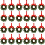 24 Pcs 6'' Small Christmas Kitchen Cabinet Red Mini Wreaths .... Fixed Price $130.27.