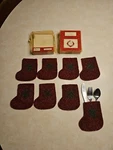 Set Of 8 - Dillards Christmas Stocking Cutlery Holders Table Beaded Decoration. Fixed Price $20.00.